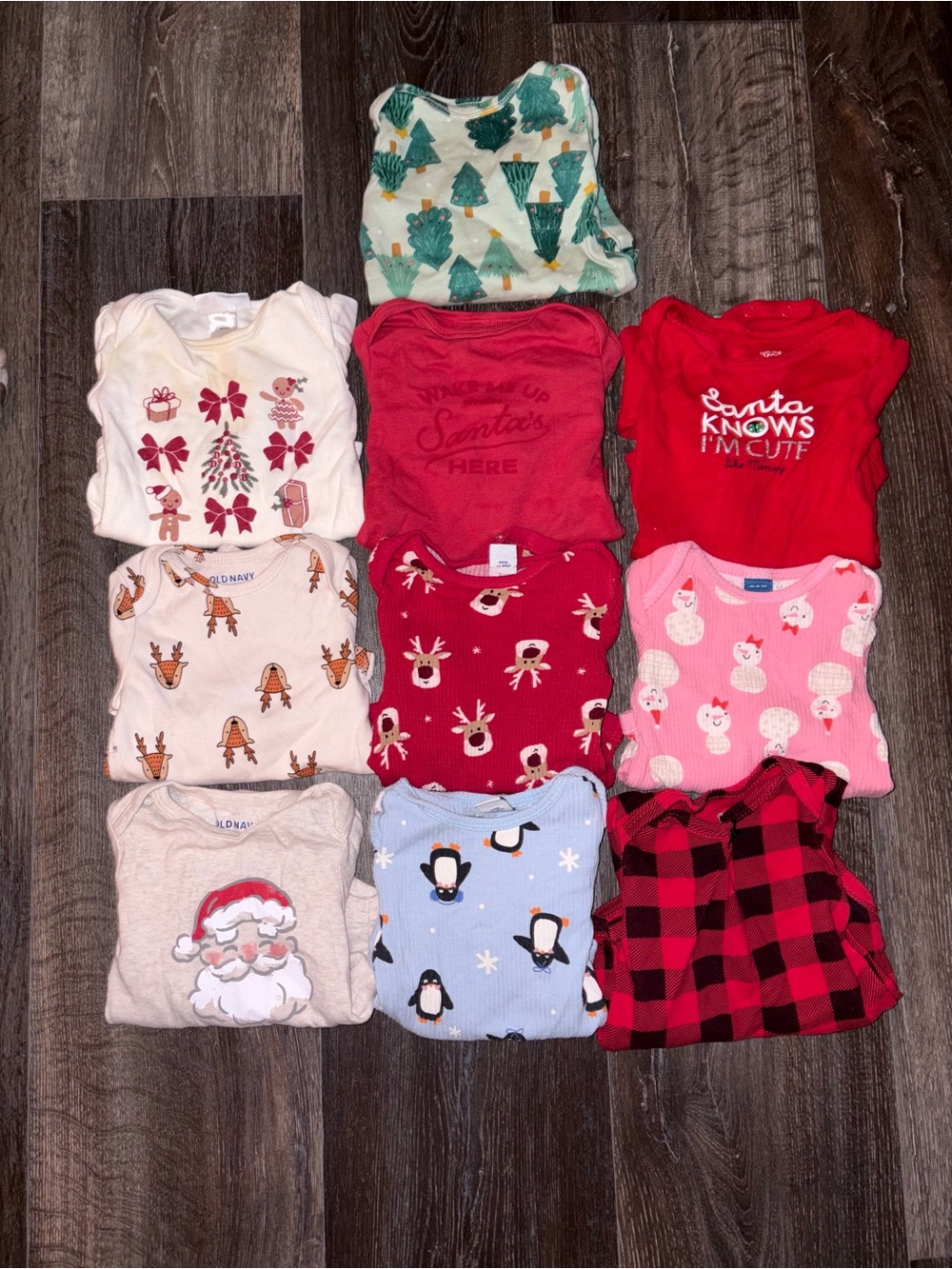 Christmas Bodysuits, Long Sleeved, 3-6 months
